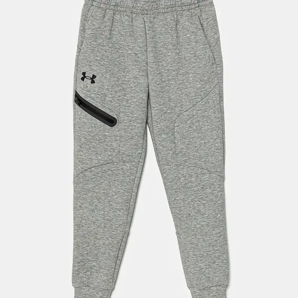 Dětské tepláky Under Armour Unstoppable Flc Jogger šedá barva, melanžové, 1386689
