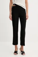 Kalhoty Sisley dámské, černá barva, střih cigarette, high waist, 41H1LF06Z