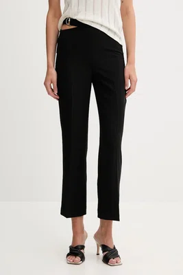 Kalhoty Sisley dámské, černá barva, střih cigarette, high waist, 41H1LF06Z