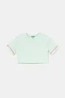 Dětské bavlněné tričko United Colors of Benetton zelená barva, 3096C10PC