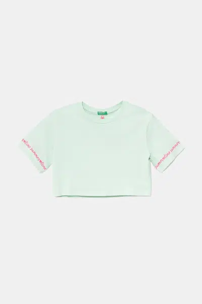 Dětské bavlněné tričko United Colors of Benetton zelená barva, 3096C10PC