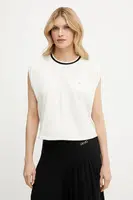 Bavlněné tričko Liu Jo dámské, béžová barva, TA5273 J6308