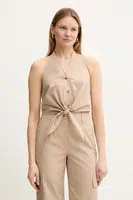 Bavlněný top Marciano Guess PAT dámský, béžová barva, 5GGH30 7315A