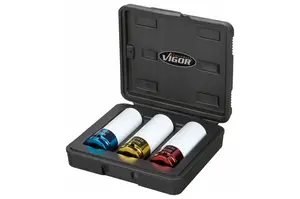 Sada kovaných hlavic na hliníkové ALU disky s ochrannou krytkou, 17/19/21 mm- VIGOR V2522