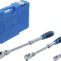 BGS technic Teleskopické ráčny s kloubem 1/4", 3/8" a 1/2", 210-490 mm, sada 3 ks - BGS 25128