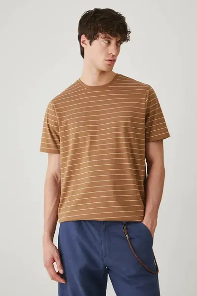 Bavlněné tričko Medicine pánské, hnědá barva