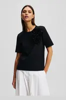 Bavlněné tričko Karl Lagerfeld černá barva, A2W17110