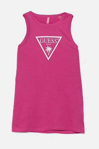 Dětské bavlněné šaty Guess růžová barva, mini, J4GK35 JA914