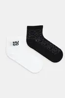 Ponožky HUGO 2-pack dámské, černá barva, 50543179