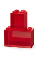Sada nástěnných polic Lego červená barva