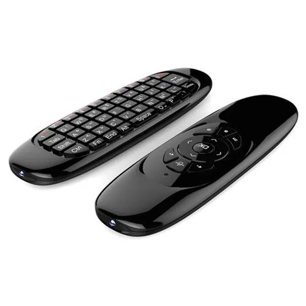 C120 English Version 6-Axis Gyro 2.4G Mini Wireless Air Mouse QWERTY Keyboard for Android/Windows/Mac OS/Linux Systems - Black