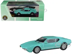 1972 De Tomaso Pantera Verde Aqua 1/64 Diecast Model Car by Paragon Models
