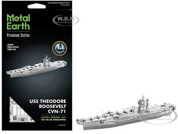 Model Kit USS Theodore Roosevelt CVN-71 Aircraft Carrier (Expert Difficulty) Steel Model by Metal Earth