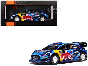 Ford Puma Rally1 7 Pierre-Louis Loubet - Nicolas Gilsoul "Rally Sweden" (2023) 1/18 Diecast Model Car by IXO Models