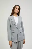 Marisse Single-Breasted Jacket With Delicate Gray Stripes