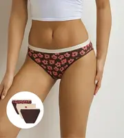 DIM LES POCKETS COTTON SLIP 3x - Women's cotton panties 3 pcs - dark brown - light brown