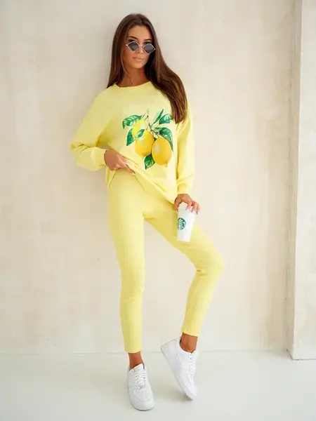 Resti Women's cotton set with lemon sweatshirt and leggings