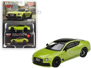 Bentley Continental GT Limited Edition by Mulliner Green Metallic with Black Top Limited Edition to 1800 pieces Worldwide 1/64 Diecast Model Car by M