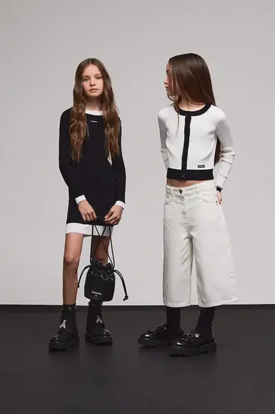 Dívčí šaty Patrizia Pepe K9G3 černá barva, mini, 7A0571