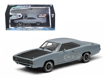 Doms 1970 Dodge Charger R/T Primered Grey "Fast and Furious" Movie (2009) 1/43 Diecast Car Model by Greenlight