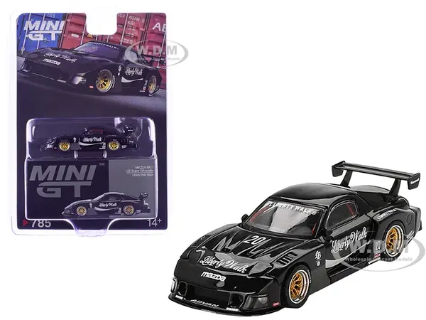 Mazda RX-7 LB-Super Silhouette 20 "Liberty Walk" Black Limited Edition 1/64 Diecast Model Car by Mini GT