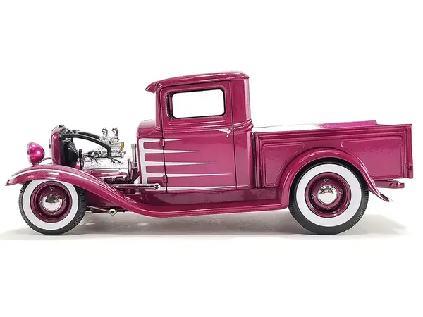 1932 Ford Hot Rod Pickup Truck "Grand National Deuce Series 7" Cotton Candy Pink Metallic with White Graphics Limited Edition to 456 pieces Worldwide