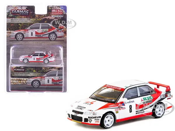 Mitsubishi Lancer Evolution RHD (Right Hand Drive) 8 Kenneth Eriksson - Staffan Parmander "Rallye Monte-Carlo" (1993) "Global64" Series 1/64 Diecast