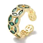 Brass Micro Pave Cubic Zirconia Cuff Rings