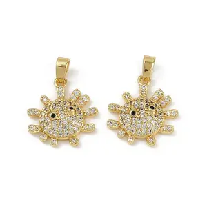 Brass Micro Pave Cubic Zirconia Pendants