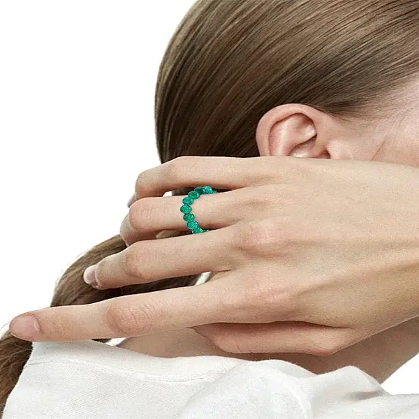 1Pc Natural Jade Stretch Finger Rings for Women
