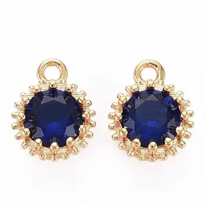 Brass Micro Pave Cubic Zirconia Charms