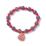 Halloween 8mm Round Natural Amethyst & Glass Beaded Stretch Bracelets