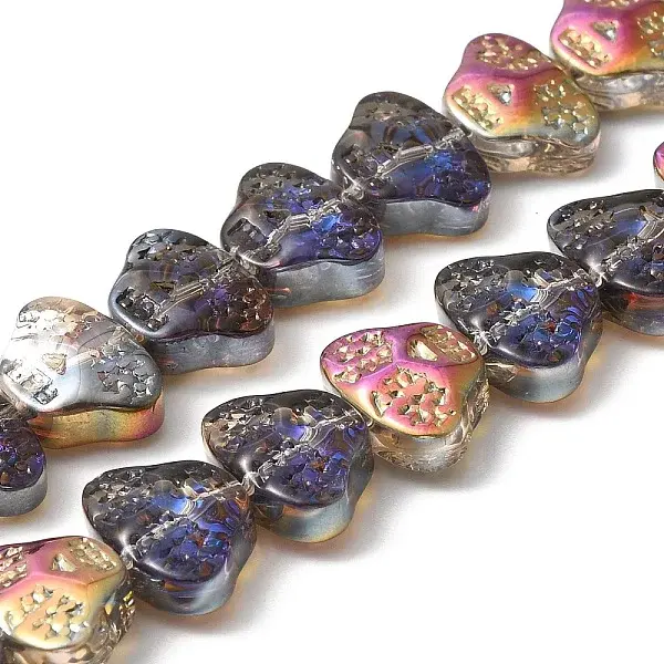 Transparent Electroplate Glass Beads Strands