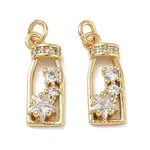 Brass Micro Pave Clear Cubic Zirconia Charms