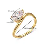 Brass Pave Single Cubic Zirconia Finger Rings for Women
