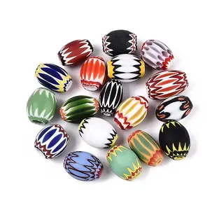 Handmade Millefiori Glass Barrel Beads