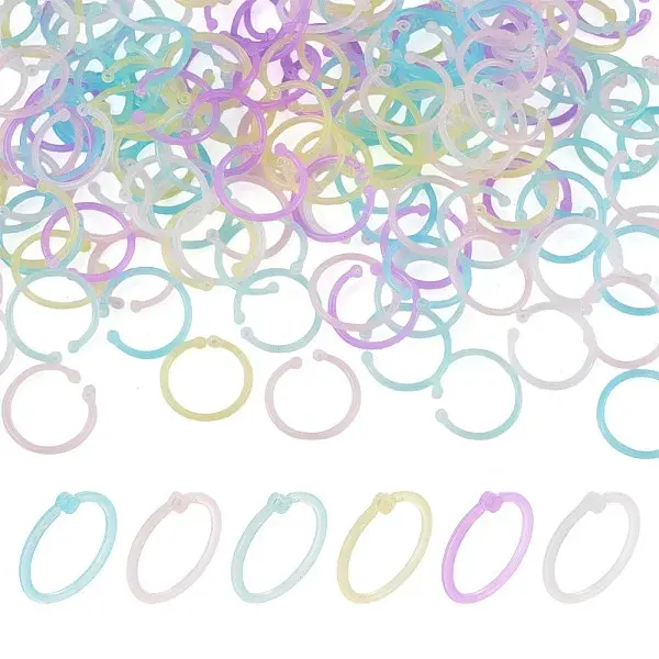 150Pcs 6 Colors Plastic Loose Leaf Book Binder Hinged Rings