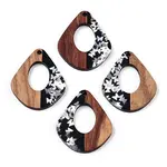 Opaque Resin & Walnut Wood Pendants