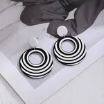 Acrylic Stripe Dangle Stud Earrings