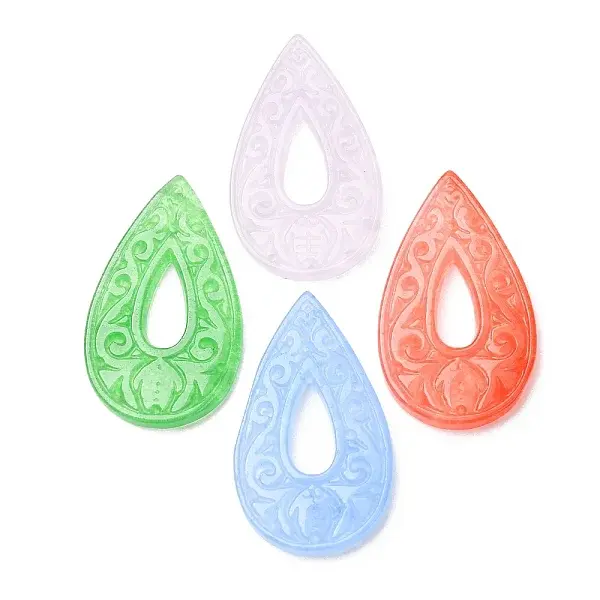 Dyed Natural Quartz Carved Pendants