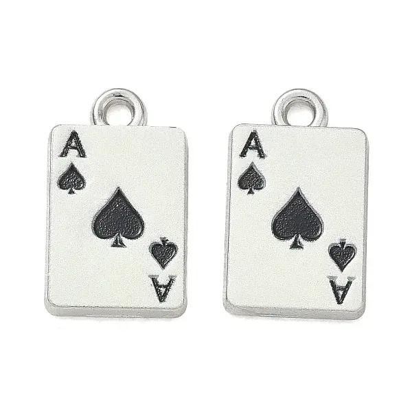 Playing Cards Alloy Enamel Pendants