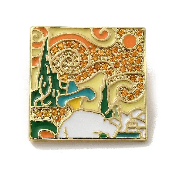 Brass Micro Pave Cubic Zirconia Pendants with Enamel