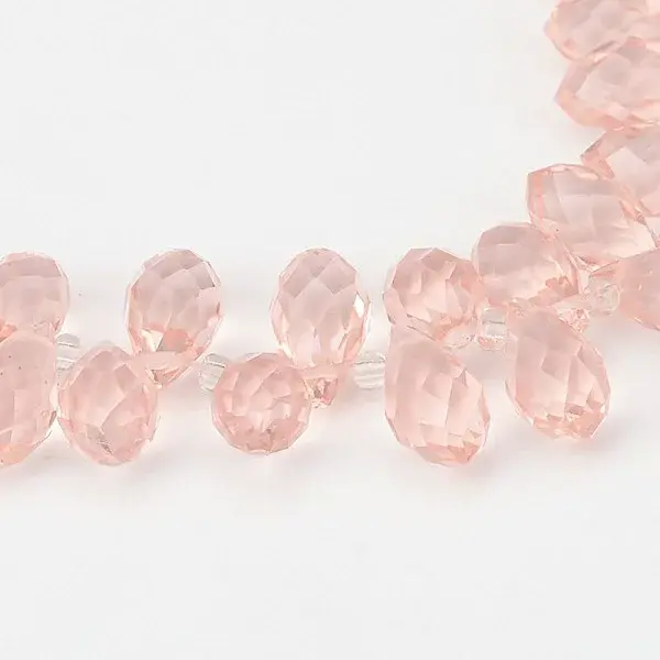 Faceted Teardrop Glass Beads Strands