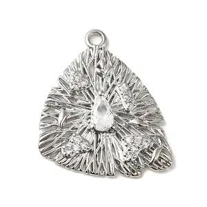 Rack Plating Brass Cubic Zirconia Pendants