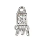 Brass Micro Pave Clear Cubic Zirconia Pendants