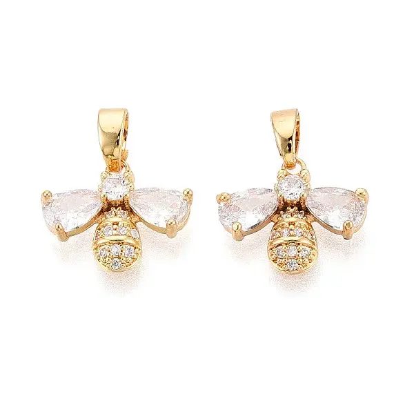 Brass Micro Pave Cubic Zirconia Charms