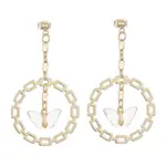 Acrylic Butterfly with Alloy Ring Dangle Stud Earrings