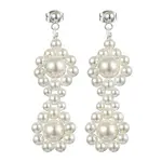 Shell Pearl Beaded Dangle Stud Earrings