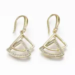 Brass Micro Pave Clear Cubic Zirconia Dangle Earrings