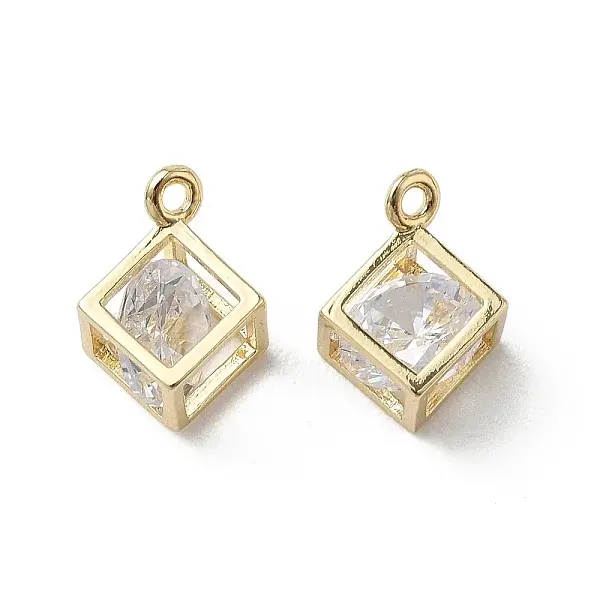 Brass Micro Pave Cubic Zirconia Pendants